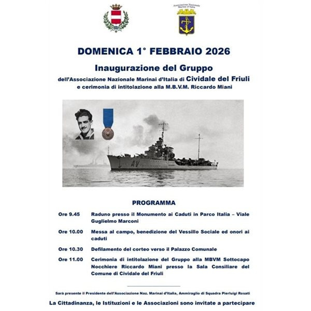 Inagurazione del gruppo dell’Associazione Nazionale Marinai d’Italia di Cividale del Friuli