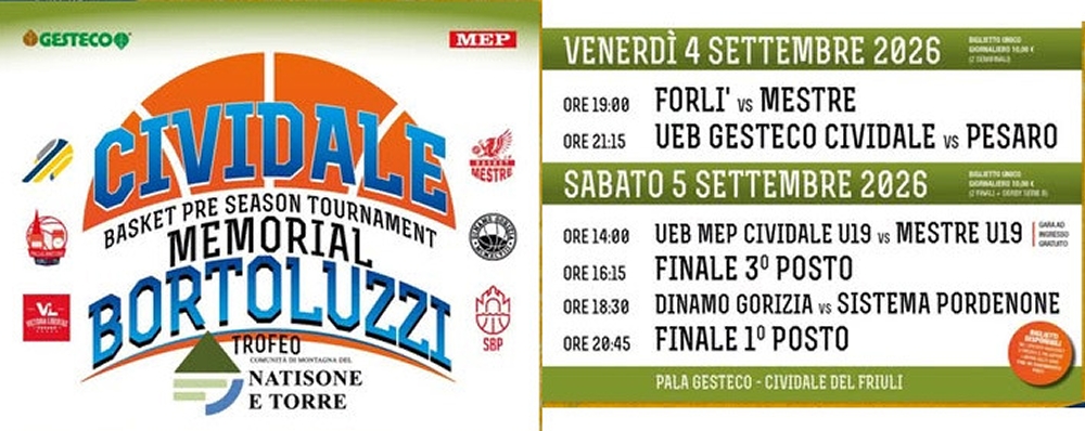 4-5 settembre 2026 IL TROFEO COMUNITÀ DI MONTAGNA DEL NATISONE E TORRE
